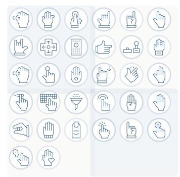 Seleccione profesional conjunto con 32 Delgado línea monitor Perfecto 256x256 íconos vector