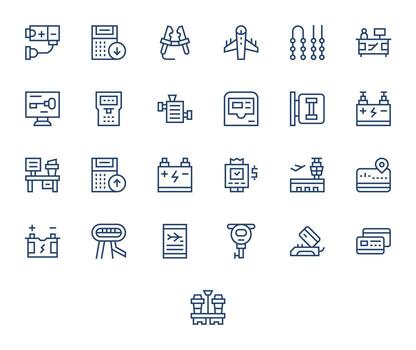 25 regular línea cuadrícula equipado vectores para terminal tema