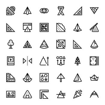 triángulo icono repositorio conteniendo 36 negrita línea 64 x 64 píxel optimizado gráficos vector