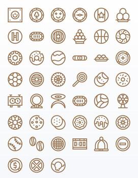 45 Bold Line Icons designed for Round in High Resolution Grid Fitted format vector