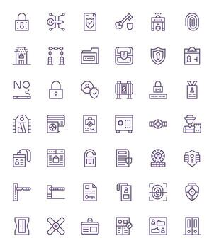 Access Control Icon Set with 42 Regular Line Retina Ready Display Perfect Graphics vector