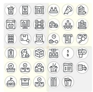 35 alto resolución regular línea íconos optimizado para orden píxel alineado monitor vector