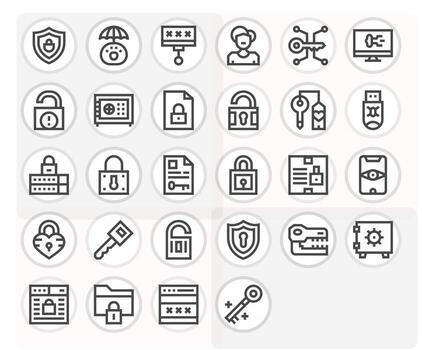 28 Icons for Password optimized in Grid Fitted 128x128 Bold Line resolution vector