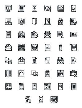 45 Icons for File optimized in Grid Fitted Retina Ready Bold Line resolution vector