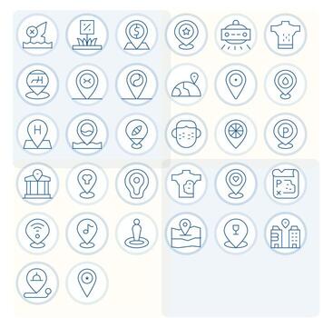 32 Thin Line Display Perfect Icons tailored for Spot 256x256 interface vector