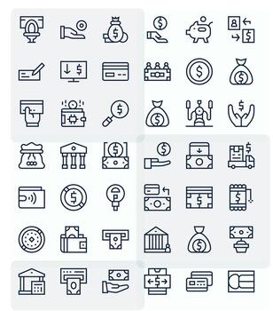 42 Display Perfect Regular Line Icons designed for Cash Interface vector