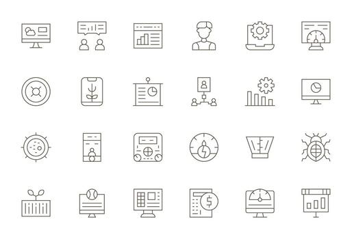 Dashboard Ultimate Package with 24 64x64 Thin Line PIXEL Perfect Icons vector