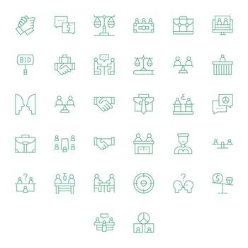 Thin Line Editable Icons from Negotiation Set with 32 Retina Ready Icons vector