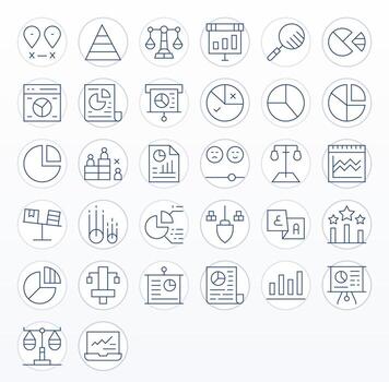 Comparison Digital Pack containing 32 Pixel Optimized Thin Line 256x256 Icons vector