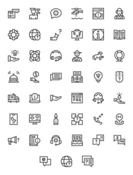 Help Complete Package with 45 256x256 Bold Line Display Perfect Icons vector