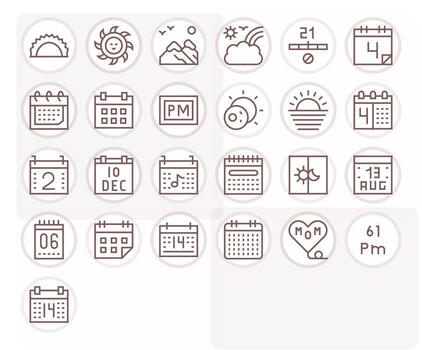 25 Icons for Day featuring 64x64 Pixel Optimized Regular Line Graphics vector