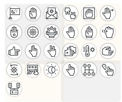 Option Grid Fitted Set with 25 64x64 Regular Line Icons vector