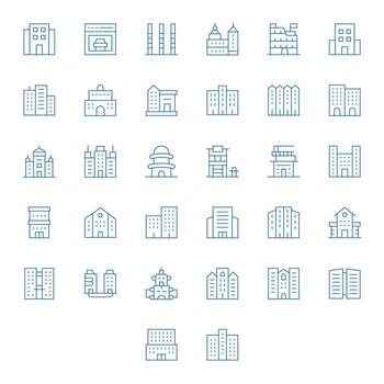 32 Icons for Multistory featuring 256x256 Detail Enhanced Thin Line Graphics vector