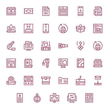 digital archivo escalable conjunto presentando 35 monitor Perfecto regular línea 64 x 64 íconos vector