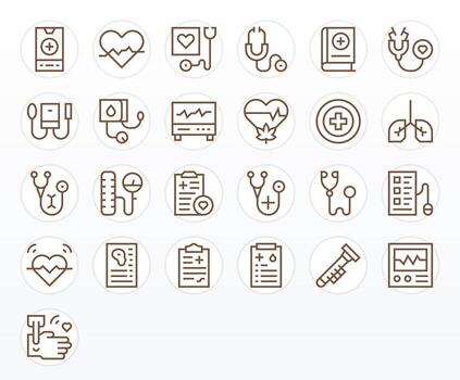 vital señales icono caja de herramientas presentando 25 píxel alineado 128x128 regular línea elementos vector