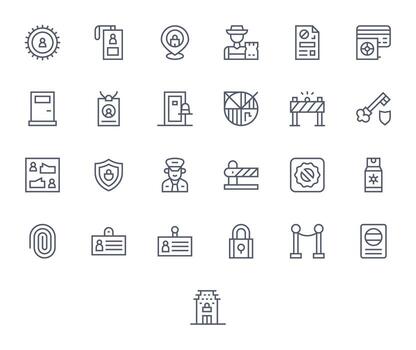 25 256x256 Icons for Access Control in Detail Enhanced Regular Line Format vector