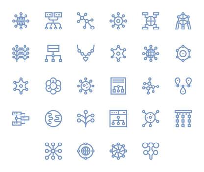28 íconos para Enlaces presentando alto resolución monitor Perfecto negrita línea gráficos vector