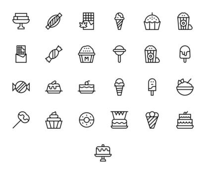 25 Icons for Treat optimized in Display Perfect High Resolution Regular Line resolution vector