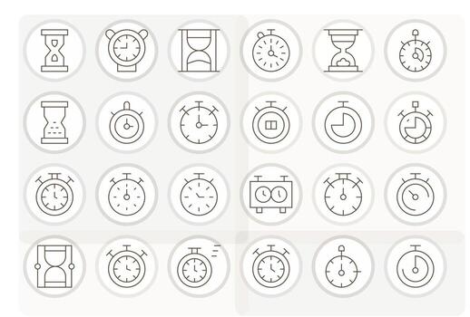 24 píxel Perfecto Delgado línea íconos diseñado para transcurrido hora interfaz vector