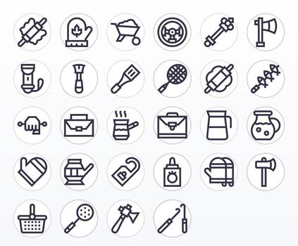 Bold Line Display Perfect Icons from Handle Set with 28 High Resolution Icons vector