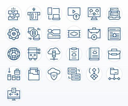 nube almacenamiento icono repositorio conteniendo 25 regular línea retina Listo píxel optimizado gráficos vector
