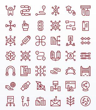 Link Essential Set including 42 Detail Enhanced Regular Line High Resolution Icons vector