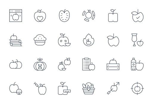 Apple Ultimate Package with 24 High Resolution Thin Line Display Perfect Icons vector
