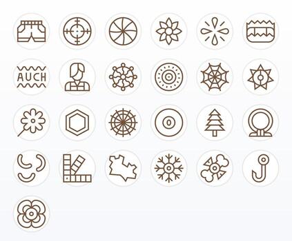 25 íconos para gráfico elemento optimizado en monitor Perfecto alto resolución regular línea resolución vector