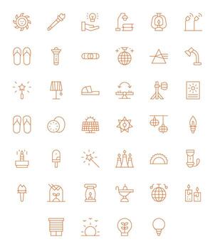 Light Complete Package with 40 Retina Ready Thin Line Display Perfect Icons vector