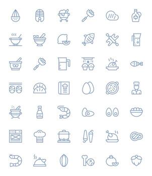 42 Regular Line PIXEL Perfect Icons crafted for Recipe High Resolution applications vector