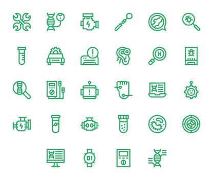 28 negrita línea íconos diseñado para diagnósticos en 256x256 monitor Perfecto formato vector