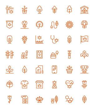 Leaf Graphics featuring 42 Regular Line Pixel Aligned High Resolution Designs vector