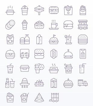 40 editable Delgado línea íconos diseñado para para llevar interfaz vector