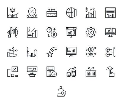 25 Regular Line Icons designed for Increase in High Resolution Detail Enhanced format vector