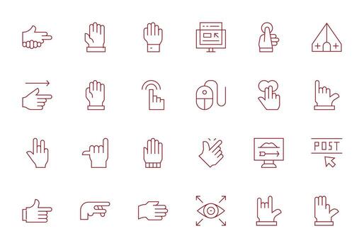 24 Icons for Cursor featuring Retina Ready Detail Enhanced Thin Line Graphics vector