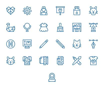 25 monitor Perfecto íconos temática alrededor gráfico diseño en 128x128 regular línea formato vector