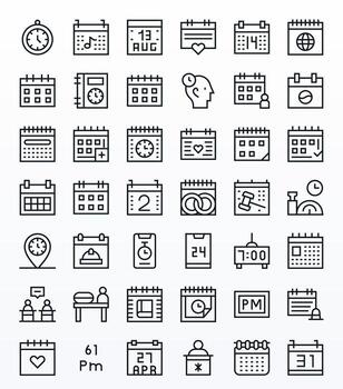 42 Regular Line Icons from Appointment in High Resolution Display Perfect Quality vector