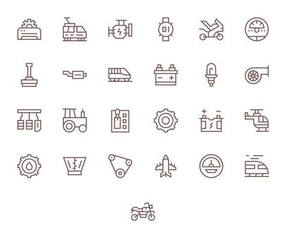 25 Regular Line Pixel Aligned Vectors for Engine Theme