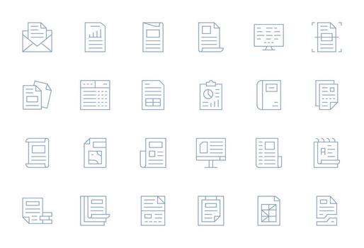 Excel featuring 24 256x256 Icons in Thin Line Design vector