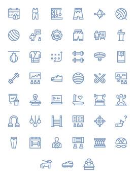 45 Bold Line Pixel Optimized High Resolution Icons from Training Suite vector