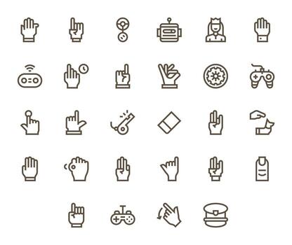 28 negrita línea íconos diseñado para mando en retina Listo píxel optimizado formato vector