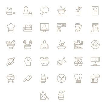 Preparation Graphics featuring 32 Thin Line Grid Fitted 256x256 Designs vector