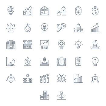 Development PIXEL Perfect Set with 32 High Resolution Thin Line Icons vector