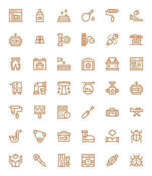 Repair Graphics featuring 42 Regular Line Pixel Aligned High Resolution Designs vector