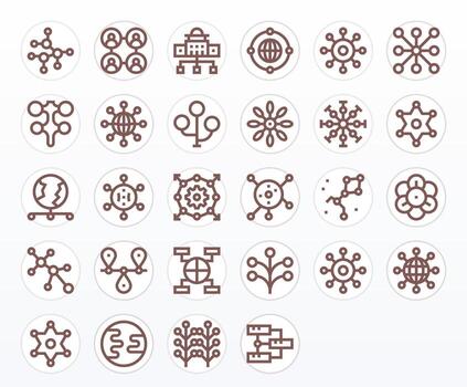 28 Pixel Aligned Bold Line Icons from Links Collection vector