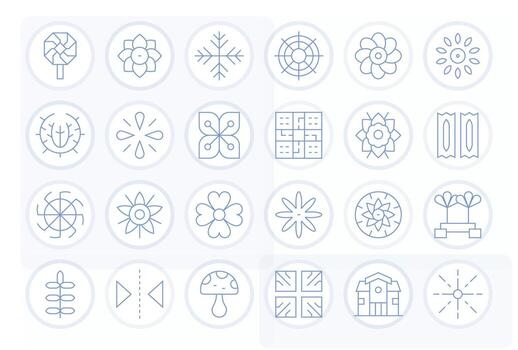 simétrico moderno colección con 24 Delgado línea retina Listo píxel optimizado íconos vector