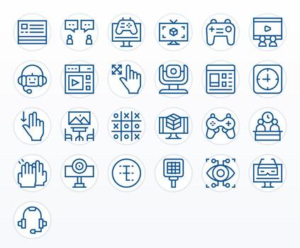 Interactive Complete Package with 25 Retina Ready Regular Line Display Perfect Icons vector