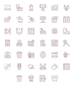 40 Thin Line Editable Icons tailored for Remove 128x128 interface vector