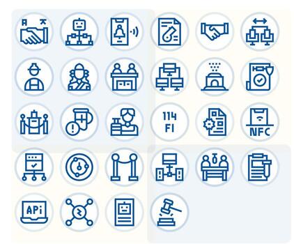 28 Bold Line Grid Fitted Icons crafted for Protocol High Resolution applications vector