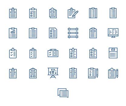 Task List Professional Set with 25 Regular Line PIXEL Perfect High Resolution Icons vector